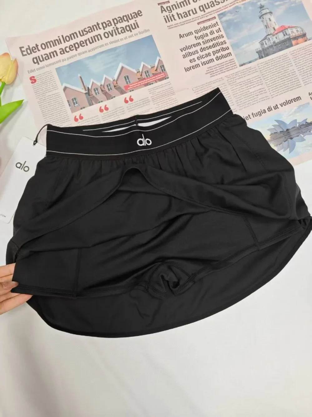 ALO Yoga Match Point Tennis Skirt Black NWT🧡😊Summer versatile short skirt